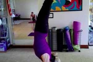 Michele handstand class at Park Cities Yoga